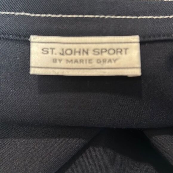 ST John Sport by Marie Gray Navy Blue Zip Front Grommet Trim Sport Coat Jacket - Picture 14 of 16